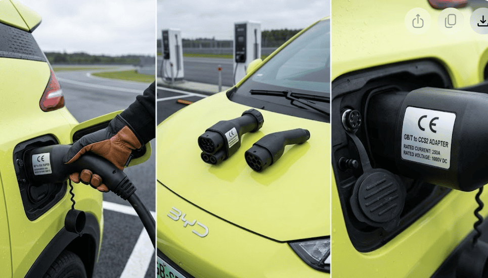 GB T to CCS2 fast charging adapter for BYD Seagull imported EV